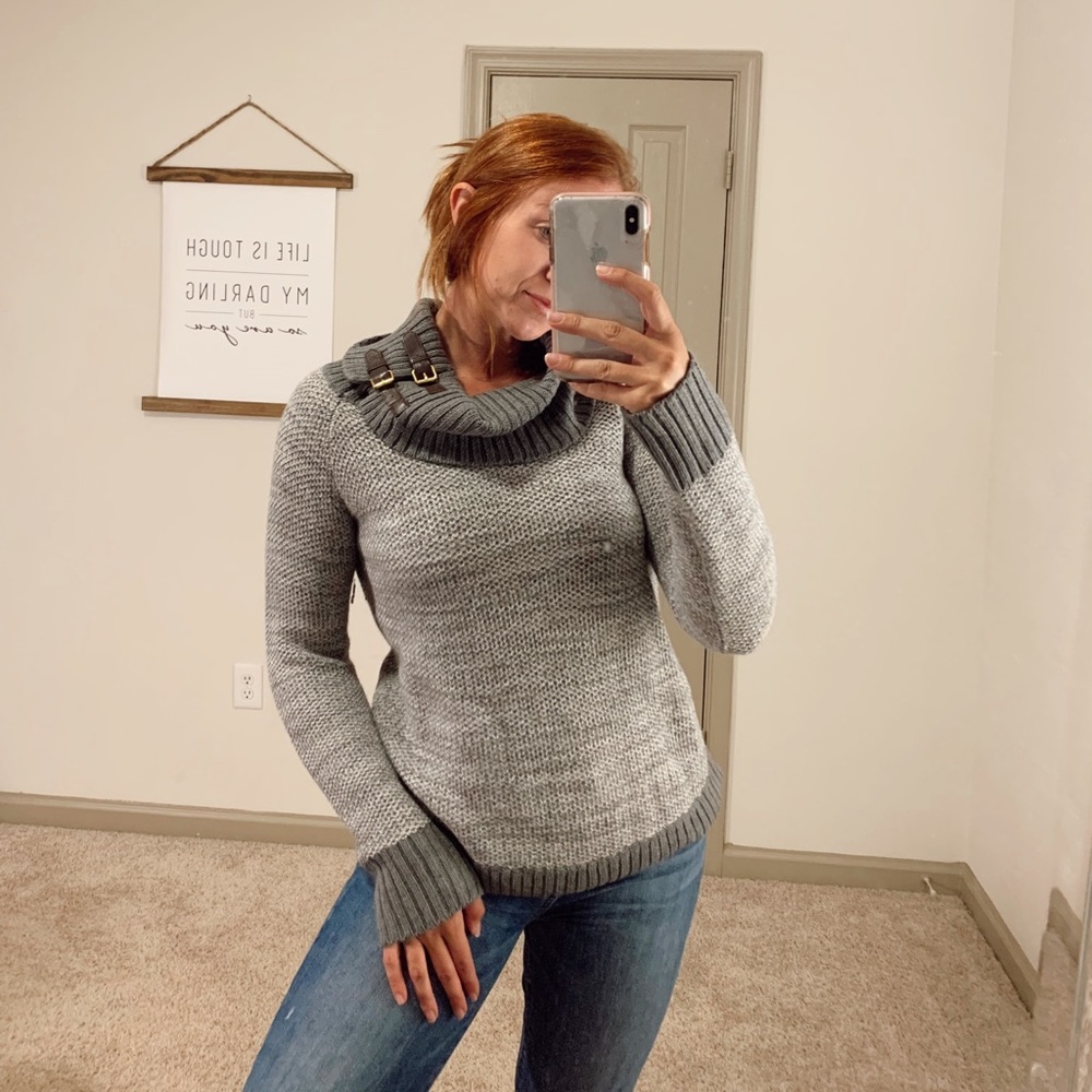 Gray Turtleneck Sweater